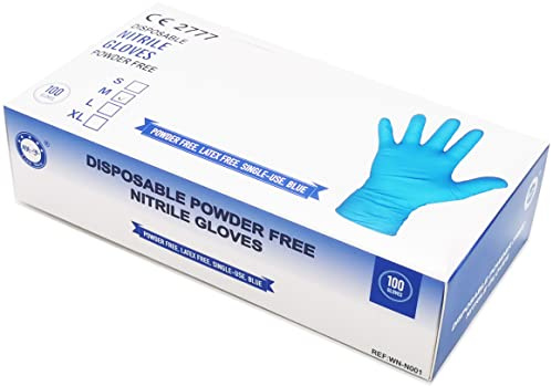 Universal Lian Shou Disposable Powder Free Nitrile Gloves CATIII Medical Examination (L)