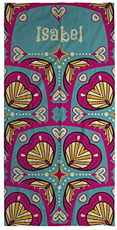 LolaPix Badehandtuch Mandala. Strandtuch mit Namen. Personalisiertes Strand Badetuch. Personalisierte Handtuch. Personalisierte Geschenke. Verschiedene Designs und Größen. Mandala Nirvana