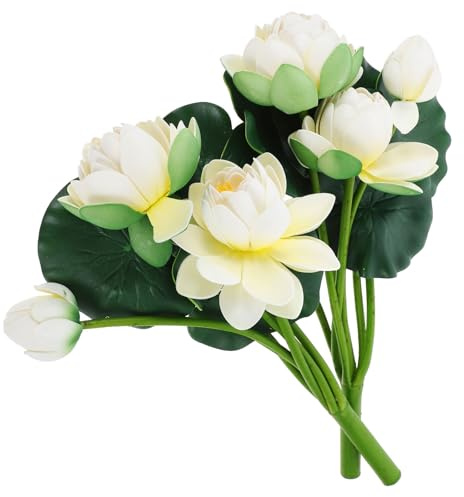 Veemoon Künstliche Lotusblumen, Blumensträuße, Heimdekoration, Tischblume, Lotushintergrund, Simulation, Seerose, Tulpen, Weiß, Eva, Braut, Lavendel, Desktop-Blumen, 2 Stück
