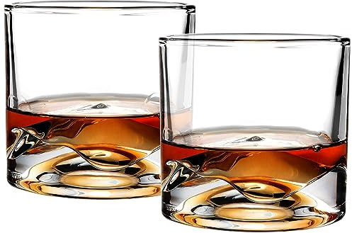 LIITON Mt.Blanc - Set di 2 bicchieri da whisky, trasparenti, 280 ml