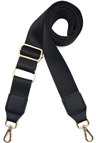 Hibate Taschengurt 3.8cm Breit Taschengurte zum Wechseln Taschenband Schulterriemen Schultergurt für Taschen Trageriemen Taschenriemen Handtaschen Gurt - Schwarz