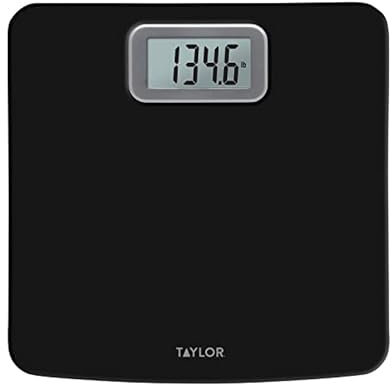 Taylor Digital Bath Scale with Antimicrobial Surface Protection, Bathroom Scale for Body Weight, 400 lbs. Black