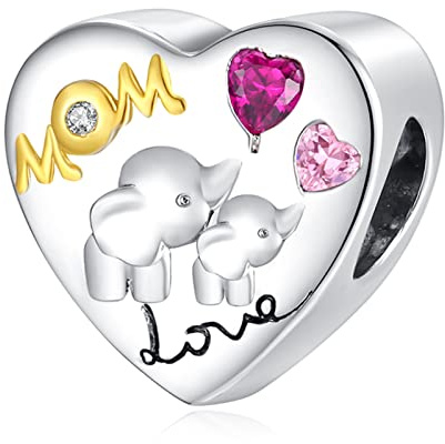 Annmors Charm Pendentif pour Femme Cœur Amour Famille Argent Sterling 925 Breloque Bracelets Colliers Pendentifs
