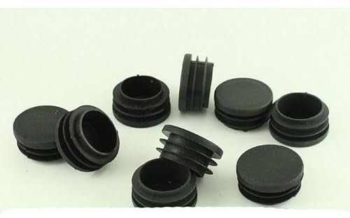 Kunststoffeinsatz, rundes Rohr, Endkappe, zum Einstecken, Abdeckung, Stuhl, Tischbein, Rohrstopfen, schwarz, 50 x, Durchmesser 30 mm