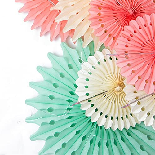 Faltfächer, Papierrosetten, Babyparty, Party-Dekorationen, Schneeflocke, Seidenpapier-Fächer für Kinder, Geburtstag, Hochzeit, Sommer, Partyzubehör, handgefertigtes dekoratives Zubehör (Farbe: Grün),