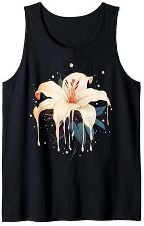 Fleur de lys fondante sur lys Qui coule Débardeur, Homme, Noir, M