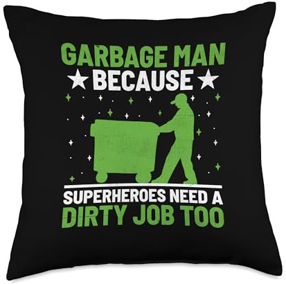 Garbage Man Garbage Truck Trash Collector Waste Management Throw Pillow