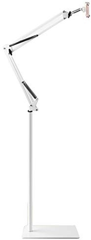 ANJIUHUI Supporto da pavimento per tablet, rotazione a 360°, a collo di cigno regolabile in altezza, supporto per cellulare, per tablet/telefono da 4 a 11 pollici, per smartphone, phablet, e-reader e