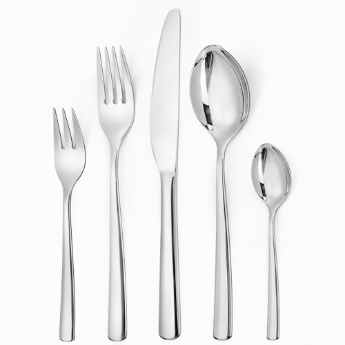 LAZAHOME Besteck set 12 personen，60 teiliges Edelstahl Besteckset mit Messer Gabel Löffel，Spiegelpolieren，Cutlery set，Tafelbesteck für Haus/Party/Restaurant，Spülmaschinenfest