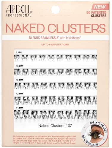 Ardell 437 Naked Clusters Individual Lashes, 50 Clusters, 4 Lengths, Up to 8 Applications (Pack of 1)