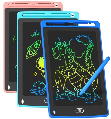 3 Pack LCD Writing Tablet for Kids, 8.5 Inch Colorful Doodle Board Drawing Tablet, Educational Learning Toys Birthday Gifts for Kids Age 3 4 5 6 7 8 Year Old Boys and Girls Toddlers