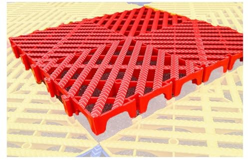 4 Stück ineinandergreifende Drainage Bodenfliesen, 15,74 x 15,74 x 1,18 Robuste ineinandergreifende PP Bodenmatten Terrassenfliesen für Bad, Garage, Terrasse, Boden (Farbe: Weiß, Größe: 4