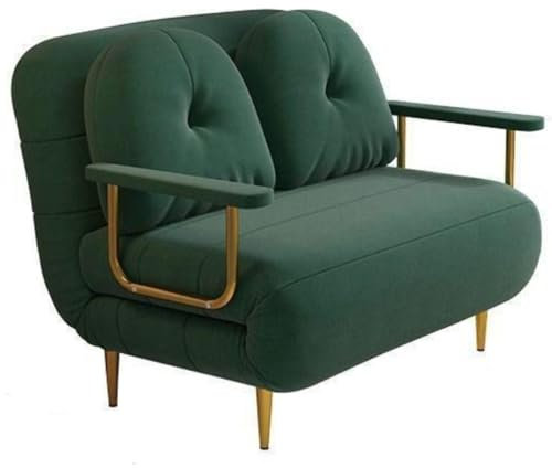 WEIDPHL Klappbares Schlafsofa, Sessel Mit Verstellbarer Rückenlehne Und Kissen, Umwandelbares Futon-Schlafsofa Für Das Gästebüro in Wohnungen,Grün,Large