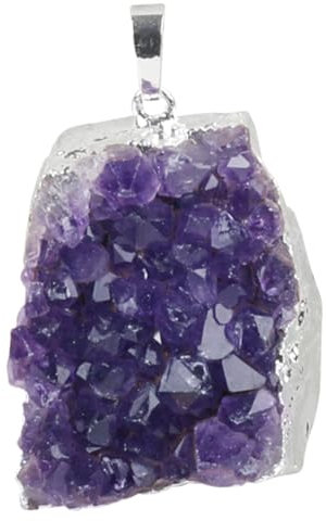 PHENOFICE Natürlicher Amethyst Kristall Anhänger Unregelmäßiger Cluster Edelstein Für Diy Schmuckherstellung Kleine Rohstein-dekoration Party Zubehör Langlebig Und Einzigartig
