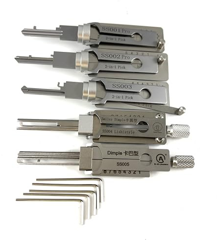 QiDAi Kit professionnel de crochetage de serrure, SS001 SS002 SS003 SS004 SS005, décodeur et crochetage 2 en 1 outils de serrurier, ouvre-serrure rapide