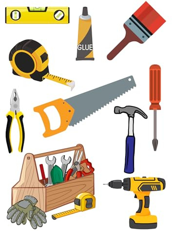 Edible print A4 Tools DIY theme Cake topper set cake decorations wafer card NOT-PRECUT - Birthday -Retirement - Work men - HANDY MAN