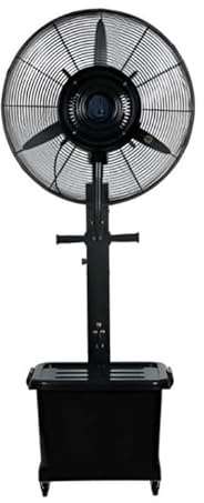 GLOUPIE Ventilatore Nebulizzatore Ad Acqua Da Esterno E Interno Doppia Funzione Mustang Con Motore In Rame Dalla Potenza Di 260 W, 3 Velocità Selezionabili, H 175 Cm, Colorazione Nera