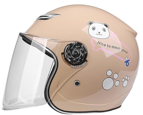 Öppen Motorcykelhjälm, Barnhjälm För Cykling, Skateboard Och Scooter, ECE-Certifierad Scooterhjälm Med Visir, Halvhjälm För 4-12 År Pojkar Och Flickor D,(50-56CM)