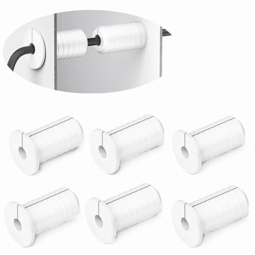 6 Pcs 3/4 inch Silicone Starlink Wall Grommets for Internet, Waterproof Wall Bushing for Organizing Protecting Cords, White with Thread