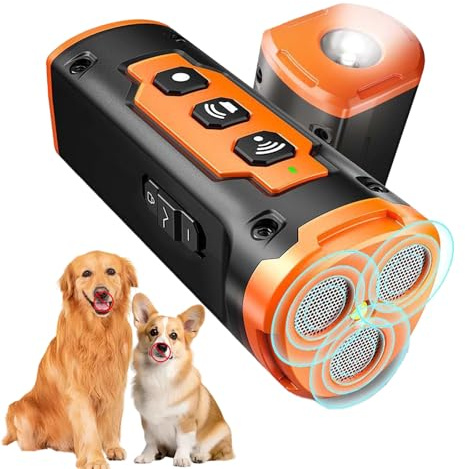 Qosigote Hundetrainer, Dog Trainer, Anti Bell Gerät Hunde Mit Led, Ruhemeister Hund, 6-In-1 Anti-Bell-Gerät Mit 3 Schallwellen, Schonendes Ultraschall - Training, Ruhiges Zuhaus (A)