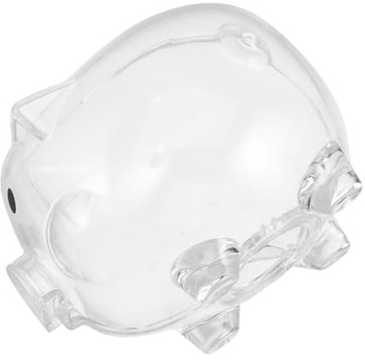 FUNNETOYU Set 2 Salvadanai a Forma di Maiale per Ragazzo Ragazza, Trasparenti in Plastica, Facili da Usare, come Decorazione per Scrivania o Mensola