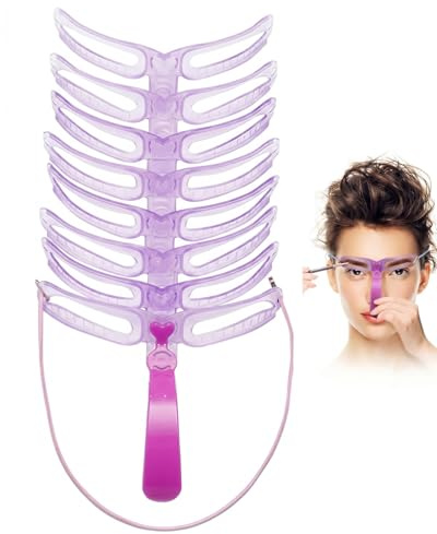 YIPFEN Stencil Sopracciglia Set da 8, Riutilizzabili in Plastica. Ideali per Principianti: Styling Preciso Fai-da-Te e Forme Impeccabili per Trucco Perfetto.