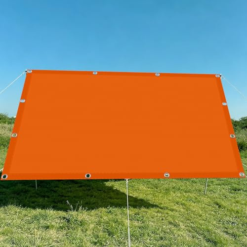 Vela Ombreggiante 6 x 8 m Impermeabile Tendalino Parasole Idrorepellente e Antivento per Esterno Giardino Terrazza Colore, Arancione