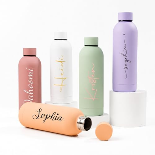 Personalisierte Trinkflasche, 500 Ml, Personalisierte Isolierte Sportflasche, Doppelwandiger, Auslaufsicherer Edelstahlbecher Für Jungen, Mädchen, Erwachsene Und Fürs Büro