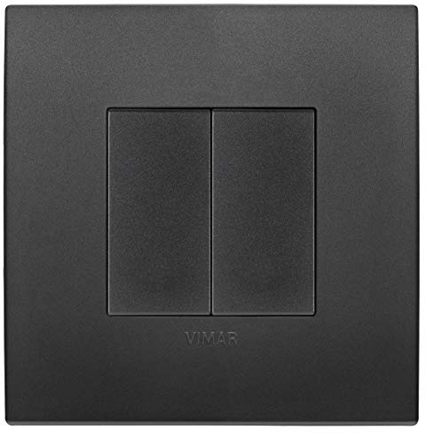 VIMAR 0K03925.07 Arké Kit comando connesso, senza fili e senza batterie, VIEW Wireless standard Bluetooth completo di supporto, tasti, placca 2M, Nero