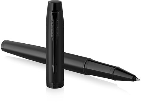 Parker IM Rollerball Pen | Matte Black with Black Trim | Fine Point with Black Ink Refill | Gift Box