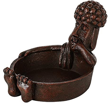Aschenbecher Windaschenbecher Achenbecher Ornamente Kreative Moai-Harz-Aschenbecher-Schlafzimmer-Dekor-Geschenk Für Freund-Bad, Moai-Harz, Aschenbecher, Wohnzimmer Und Bürodekoration-Rot