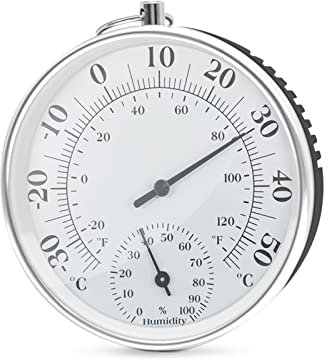 DIFCUL termometro igrometro Termometro per esterno, Termometro e igrometro senza fili, Termoigrometro Analogico per interni ed esterni, adatto per nel giardino, in auto, la casa, in serra