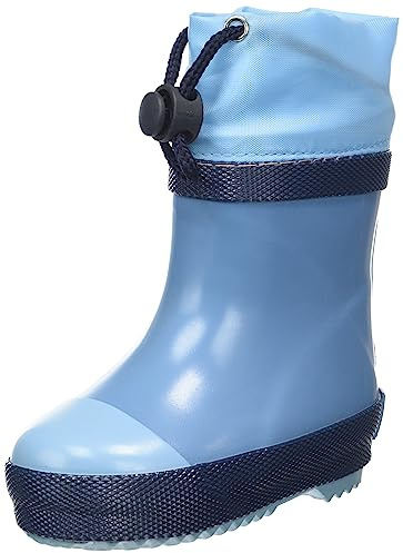 Playshoes Unisex barn gummistövlar halvskaft, fodrade regnstövlar, blå, 23 EU