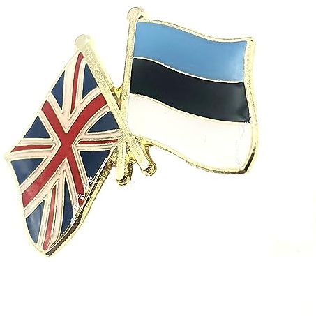 Anstecknadel für Großbritannien, Estland, Estland, Britisch, Großbritannien, EU, Freundschaft, Metall, Emaille, Länderflaggen, Metall