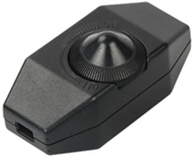 LED-dimmer – steglös sladddimmer med på/av-brytare, roterande dimmer, dimmer, sladd-mellandimmer – 230 volt 1–60 watt | svart