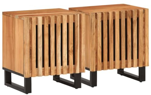 vidaXL Nachttische 2 STK. 40x34x46 cm Massivholz Akazie