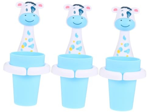 BUGUUYO 3 Sätze Zahnbürstenhalter für Tiere Kinder zahnbürste Becher für Wandzahnbürsten Storage Shelves Storage Shelf Zahnputzbecherständer Zahnbürstenhalter für die Wand Plastik Blue