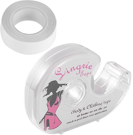 CALLARON Ruban Adhésif pour Vêtements Antidérapant Transparent 5m 2pcs pour Femmes Utilisation Mode Facile à Appliquer