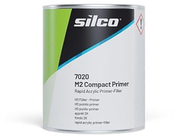 INTERMIX SUPPLIES Silco 7020 M2 Compact Primer Quick-Drying 1K Acrylic Sandable Strong Adhesion, Anticorrosive Protection, and High Coverage CELLULOSE HIGH BUILD PRIMER 1 LITRE READY TO SPRAY RFU GREY