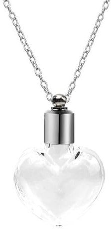 AMISENK Collier avec pendentif bouteille en verre avec fermeture sécurisée pour différentes décorations et parfums