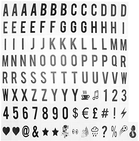 Kueohse 104 Film-LeuchtkäSten Ersatzbuchstaben und Kennzeichen, Schwarz 65,4X35Mm für A4 Leuchtbriefkasten Logo Message Board (Ohne LED Leuchtkasten) (Farbe: Schwarz)