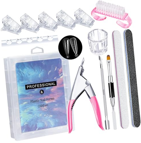 Herramientas De Uñas Profesionales Pedicure Accesory Nails Extension Conjunto De Extensión Con Cepillo Gel Clear False Gel Nail Set