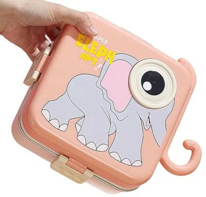 Contenitore per il pranzo per bambini in acciaio inossidabile 304 a 3 sezioni, con motivo a cartoni animati e guarnizione, per ufficio, ufficio, portapranzo con partizioni
