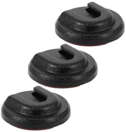 Supporto per Microfono Radio Cb Pomello Rotondo in Pvc 3 Pezzi | Clip, Fissaggio Sicuro, Installazione Facile, per Auto e Moto, Colore Nero