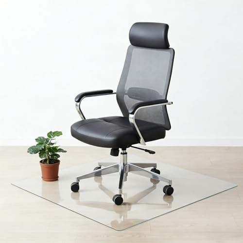 PVC Clear Office Chair Mat For Carpet, Transparent Mat For Desk Chair 30cm 50cm 70cm 150cm 170cm Waterproof Floor Protector Plastic Mats, Non-Slip，Rectangular，Low Pile Carpets(60cm x 90cm)