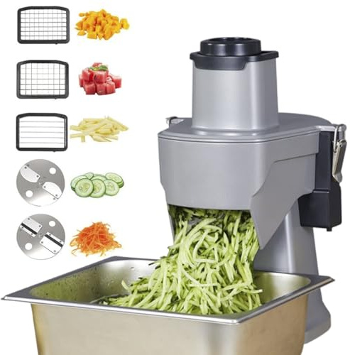 Cortadora de verduras comercial, cortadora eléctrica de verduras y rebanadora, cortador de patatas fritas de 200 W, cortador automático de patatas y cebollas