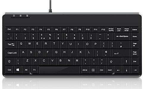 Perixx PERIBOARD-409U Wired USB Mini Keyboard, Black, UK Layout
