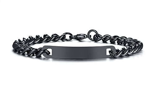 Vnox Incisione Personalizzata Coppia Bracciali Bracciali Sorella Bracciali Famiglia Regalo San Valentino