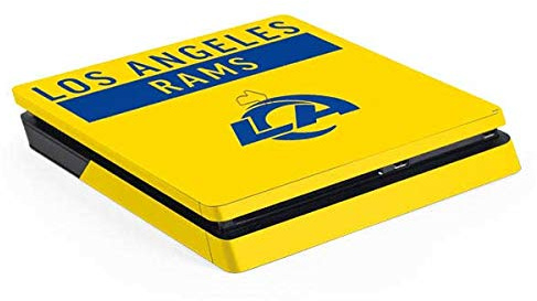 Skinit Decal Gaming Skin Compatible with PS4 Slim - Officially Licensed NFL Los Angeles Rams White Performance Series Design