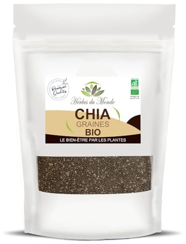 Herbes du Monde - Semi di Chia BIO 250 g - Salvia Hispanica - Fonte naturale di fibre e omega 3